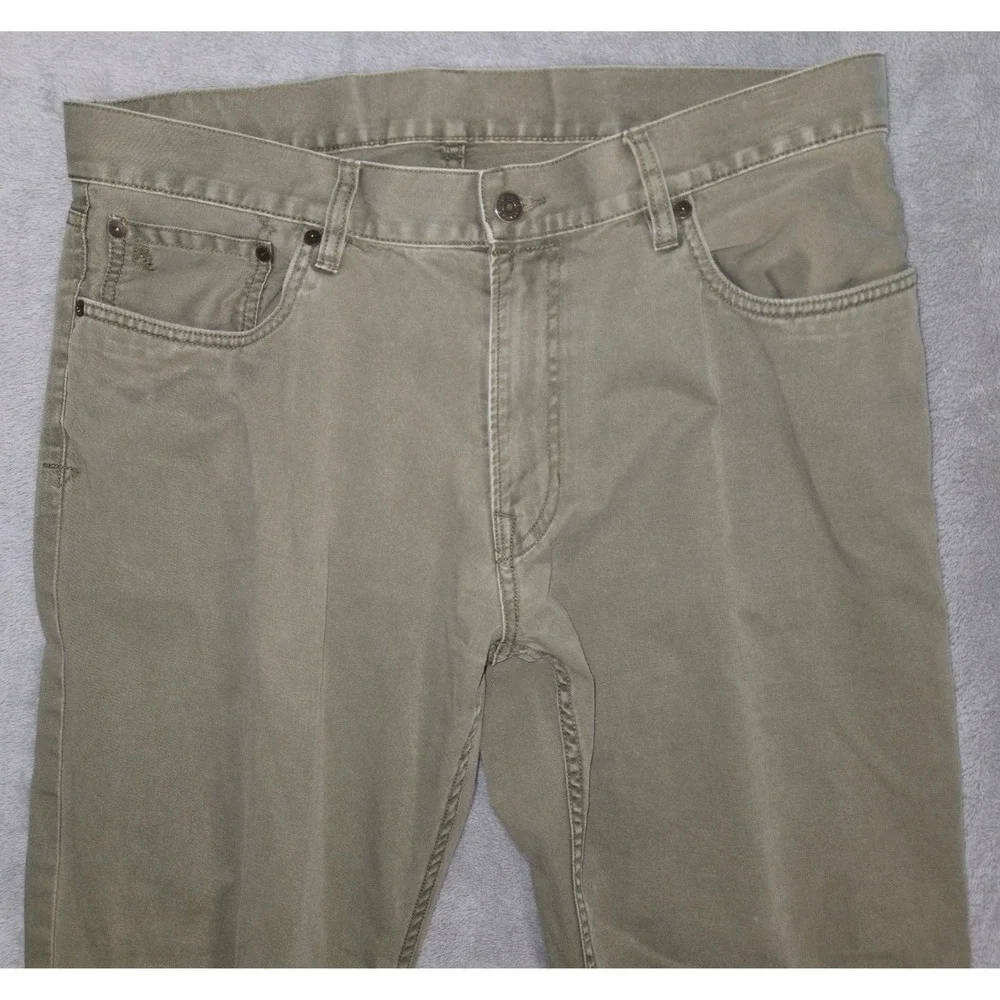 Polo Ralph Lauren Mens Chino Jeans 35/32 Olive Green Cotton Straight Leg
